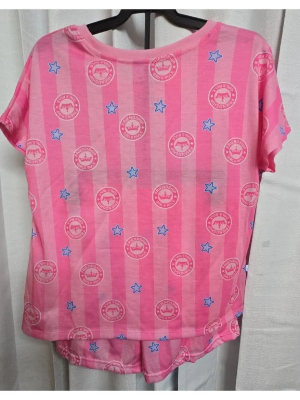 Disney Princess Girl's Pajamas Size Large (10/12) Pink Stripes Pajama Shorts